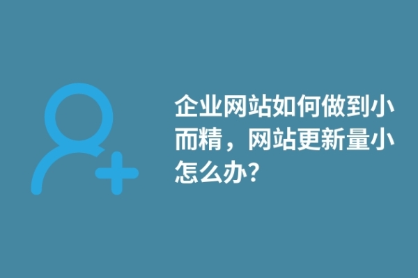 企業(yè)網(wǎng)站如何做到小而精，網(wǎng)站更新量小怎么辦？