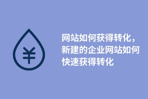 網(wǎng)站如何獲得轉(zhuǎn)化，新建的企業(yè)網(wǎng)站如何快速獲得轉(zhuǎn)化