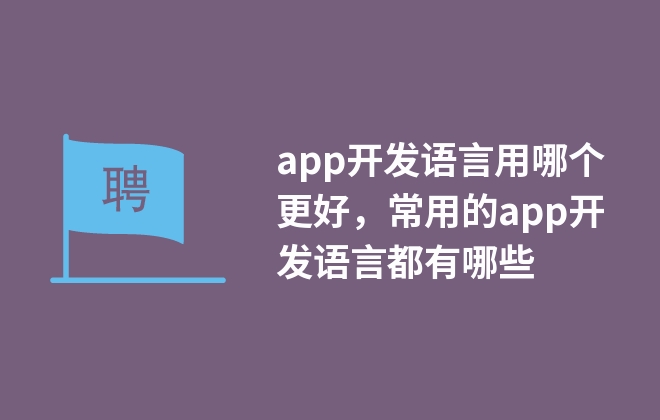 app開(kāi)發(fā)語(yǔ)言用哪個(gè)更好，常用的app開(kāi)發(fā)語(yǔ)言都有哪些