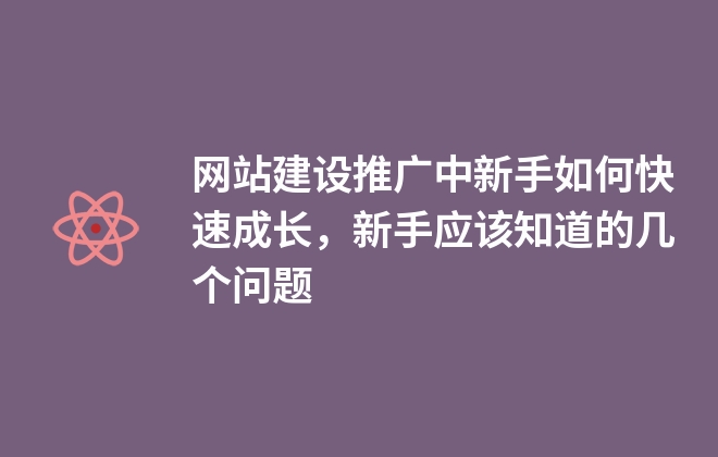 網(wǎng)站建設(shè)推廣中新手如何快速成長，新手應(yīng)該知道的幾個(gè)問題